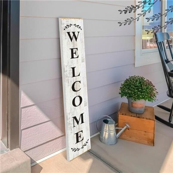 Welcome Sign for Front‎ Door Porch Standing Farmhouse Porch Signs Outdoor Tall - Picture 2 of 7
